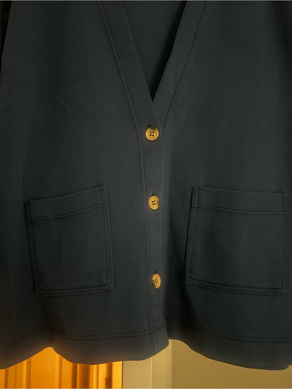 Vintage L.L Bean Navy V-Neck Button Front Women's Cardigan Sweater - Picture 3 of 7
